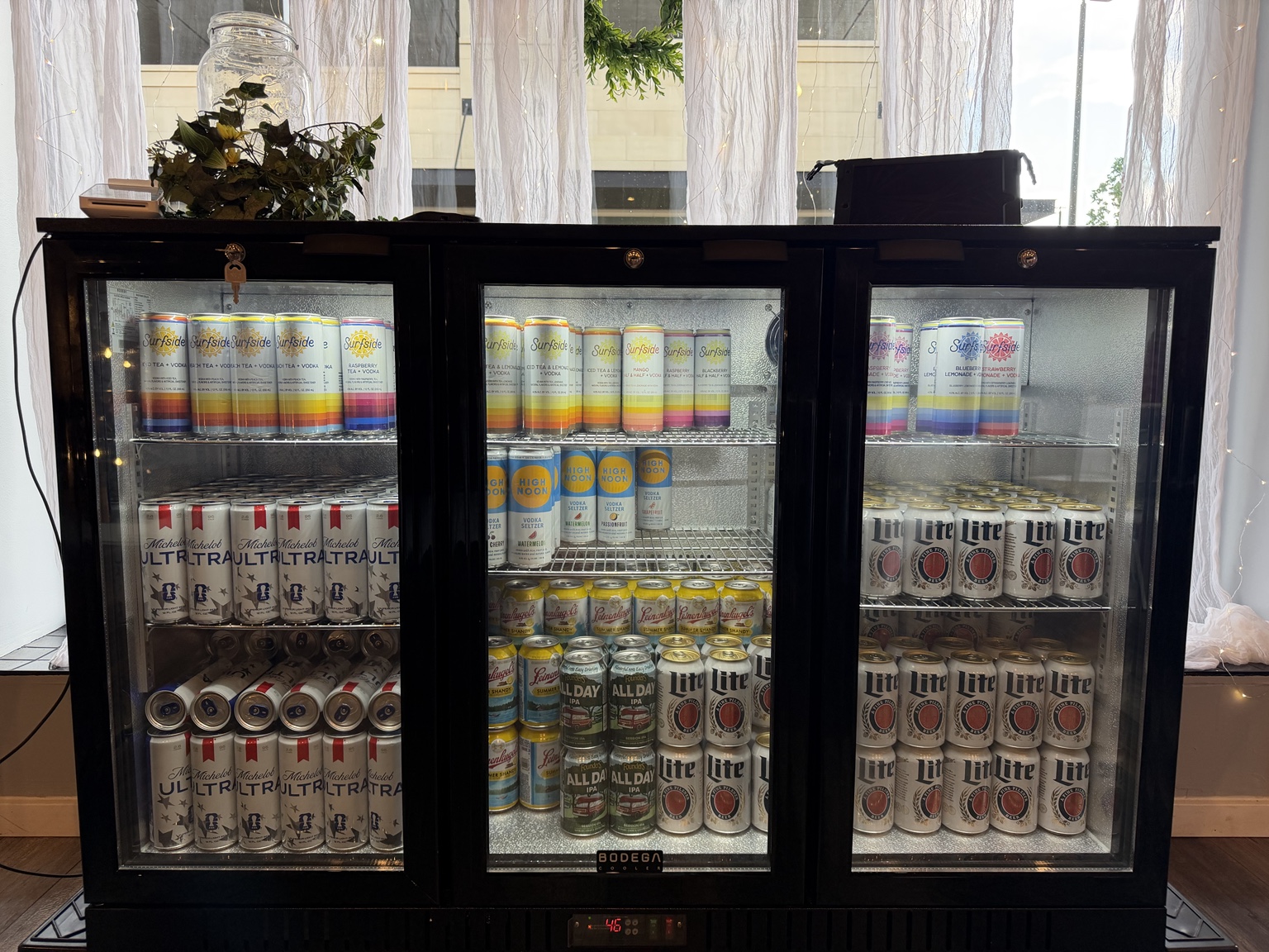 Beer and canned cocktails in The Urban Collective’s drink cooler
